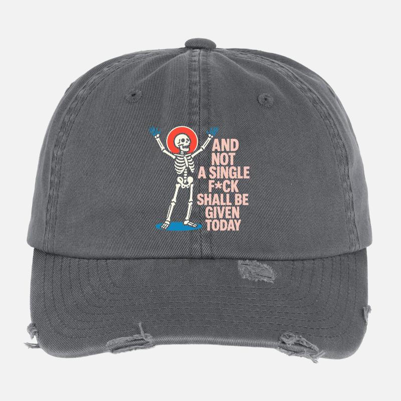 Lebendiges Skelett Celebration Design Flexfit Vintage Destroyed Cap