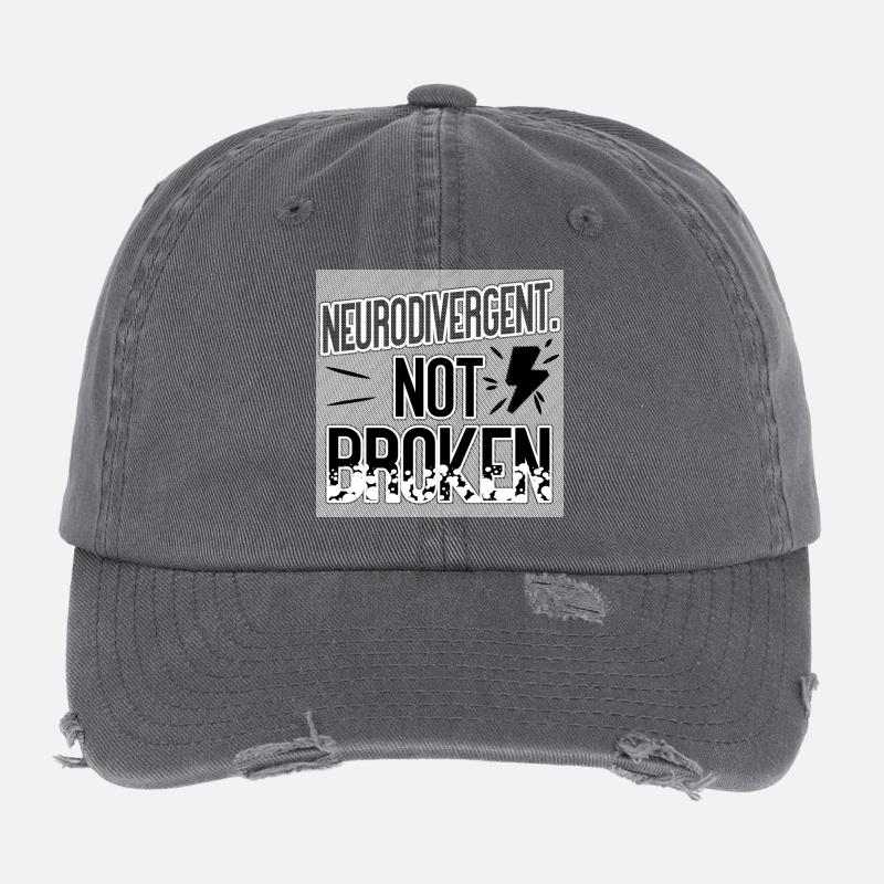 Neurodivergent Not Broken – Neurodiversity Pride Casquette vintage effet usé Flexfit