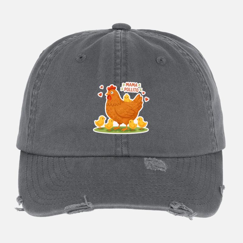 Super Mama Poule Casquette vintage effet usé Flexfit