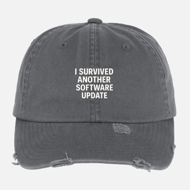 I Survived Another Software Update Flexfit Vintage Destroyed Cap