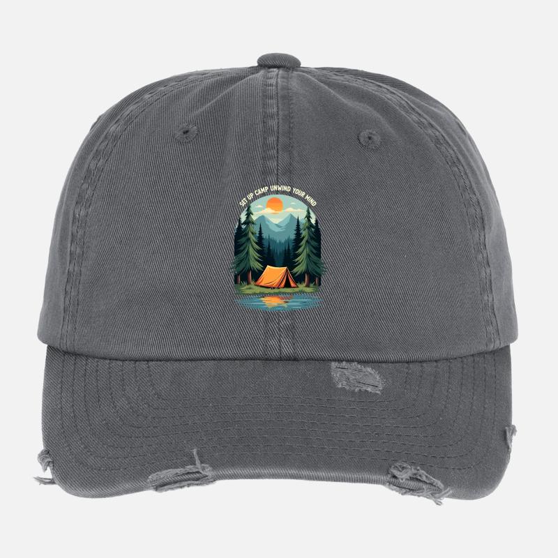 Camping Love - relax your mind Flexfit Vintage Destroyed Cap
