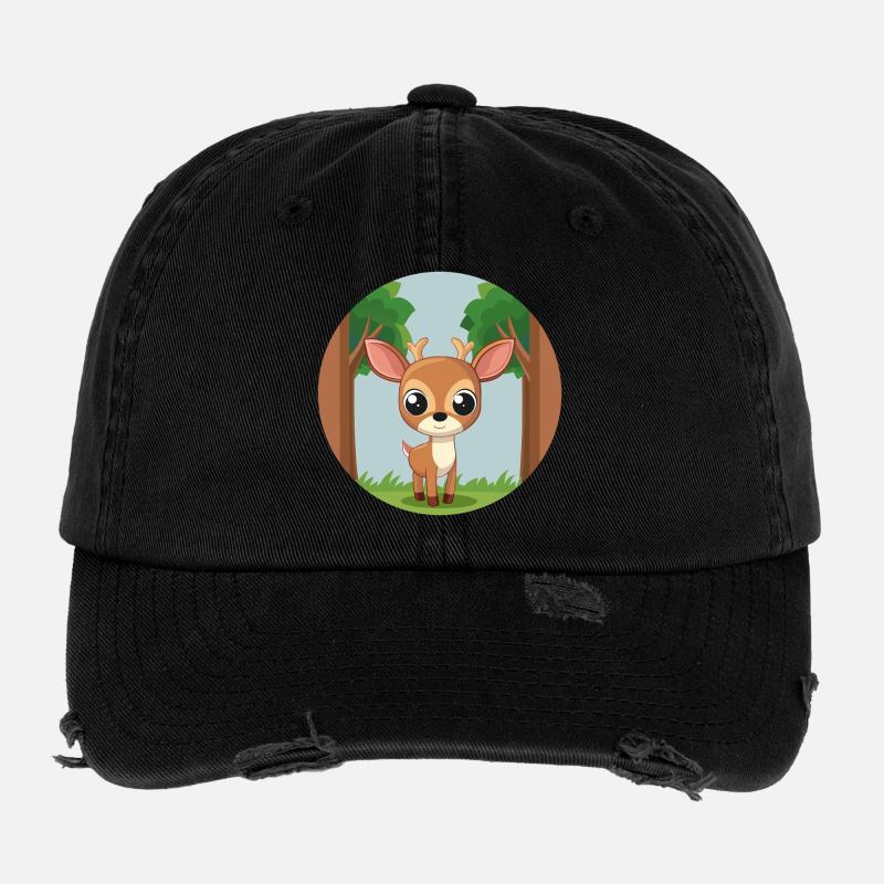 Petit faon adorable dans la forêt (v03) Casquette vintage effet usé Flexfit
