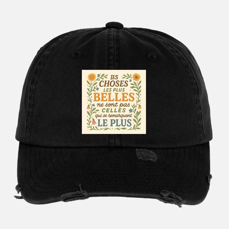 Les Choses Les Plus Belles - Casquette vintage effet usé Flexfit - noir
