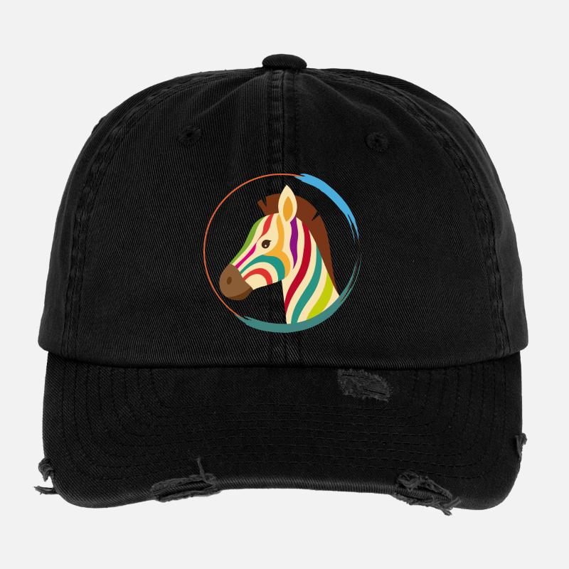 Colourful zebra – unique striped look Flexfit Vintage Destroyed Cap