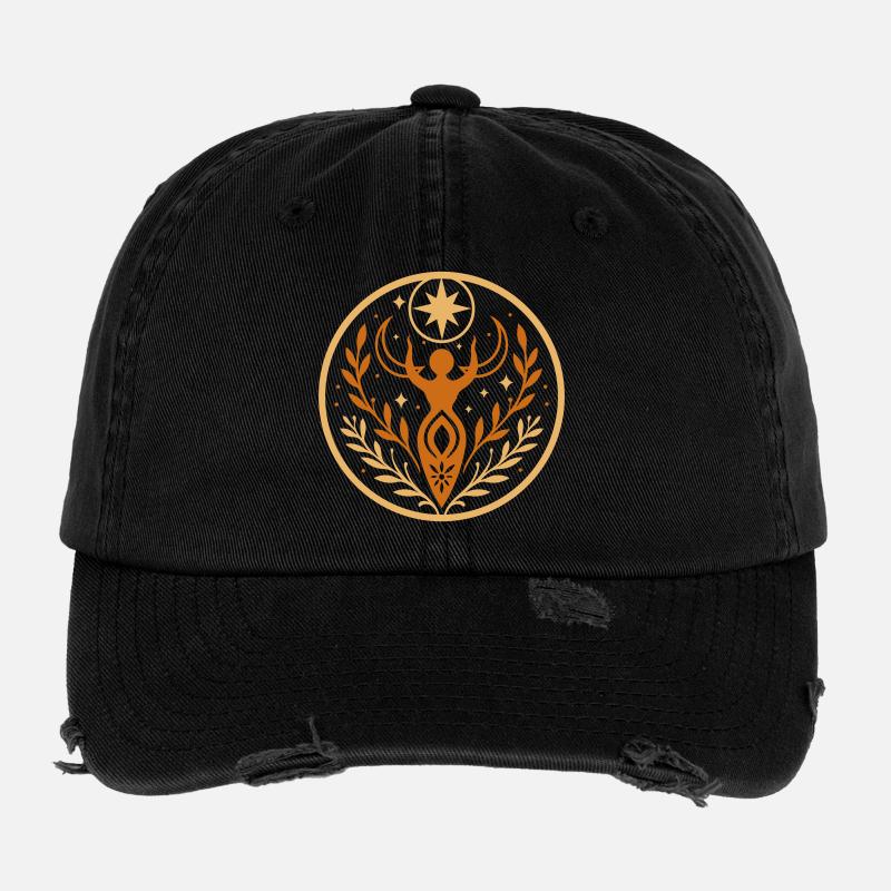 Déesse Litha du solstice d’été Casquette vintage effet usé Flexfit