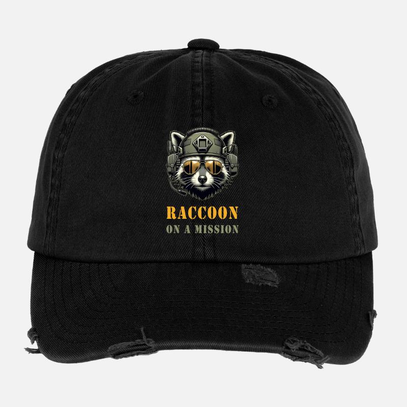 Waschbär in Mission Flexfit Vintage Destroyed Cap