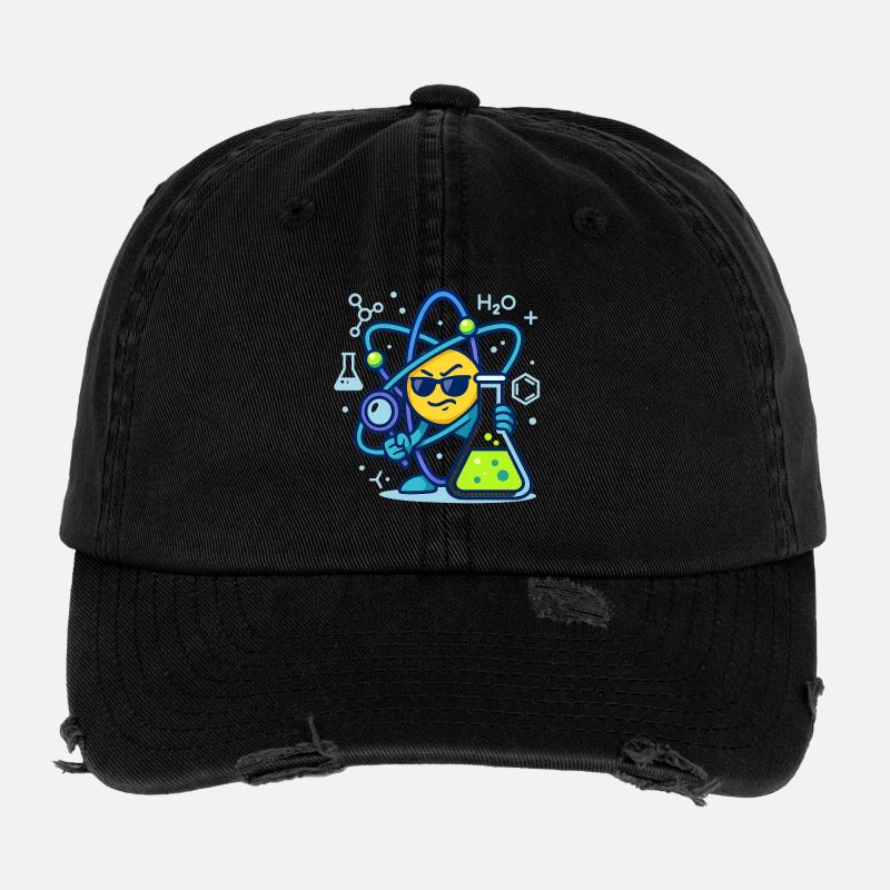 Sneaky Atom Vibes - Physik und Chemie Design Flexfit Vintage Destroyed Cap