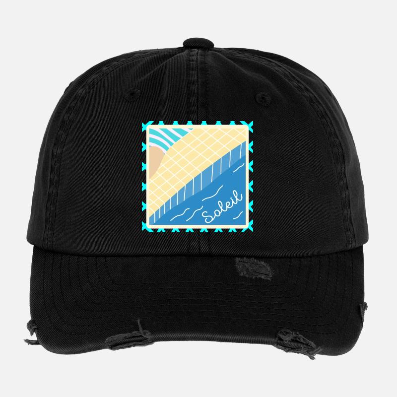 SWIMMING POOL SUMMER VACATION SUN Flexfit Vintage Destroyed Cap