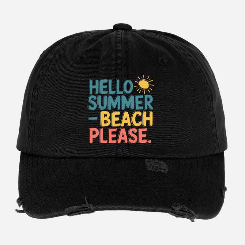 Hello Summer – Beach Please! Casquette vintage effet usé Flexfit