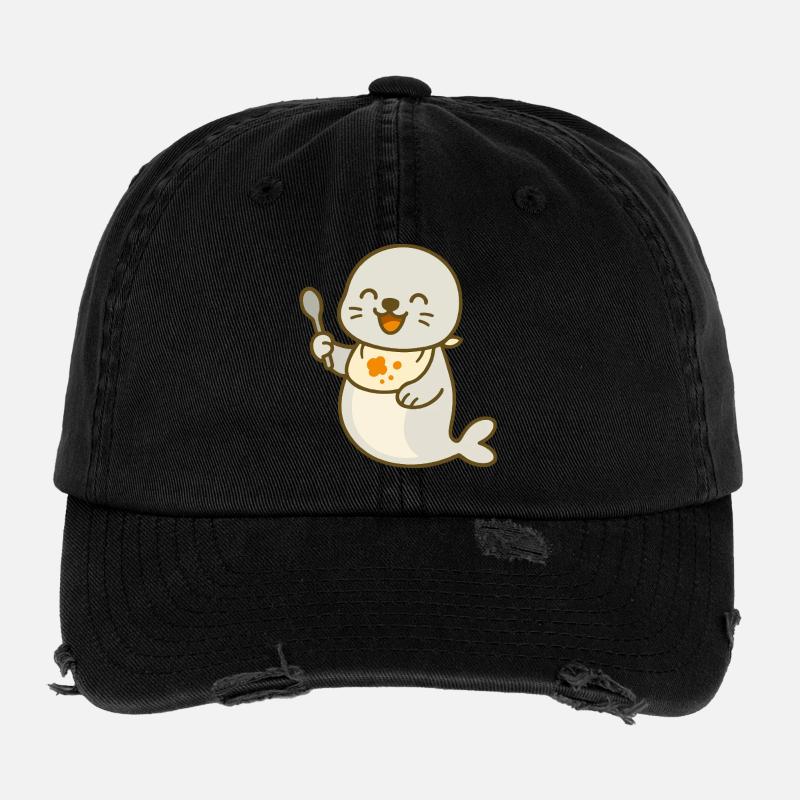 Feeding with the seal pup Flexfit Vintage Destroyed Cap