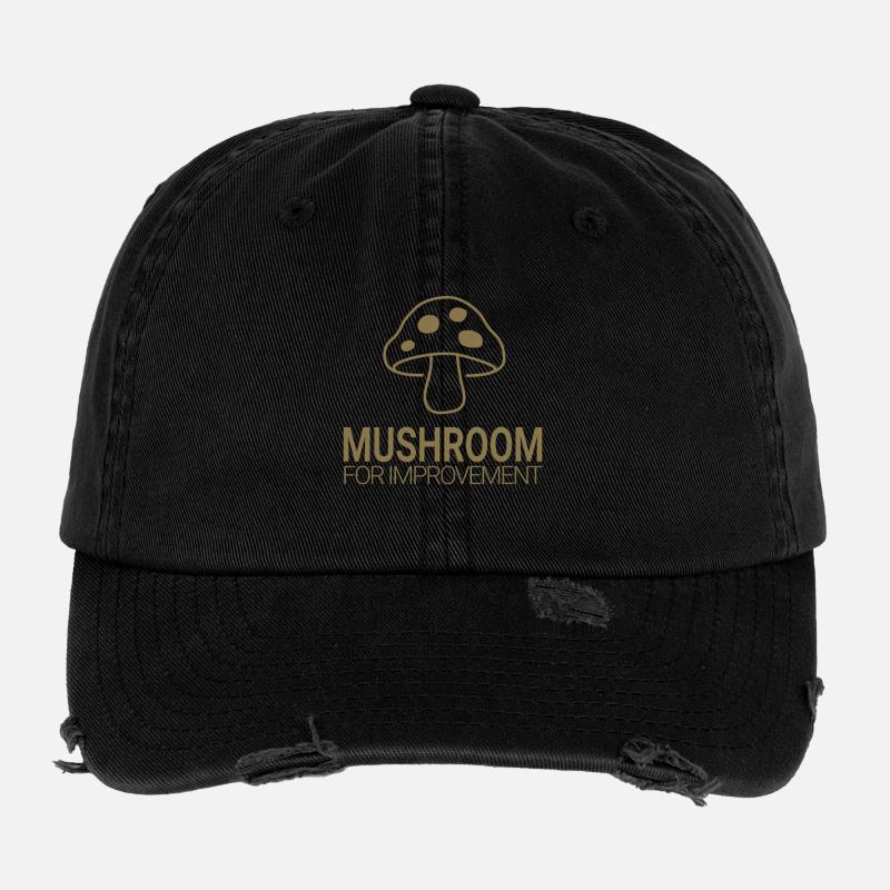 Champignon pour l’amélioration - Casquette vintage effet usé Flexfit - noir
