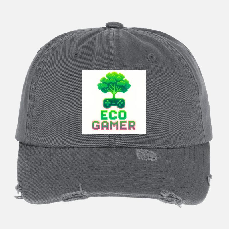 Lecteur Eco Pixel Art Casquette vintage effet usé Flexfit
