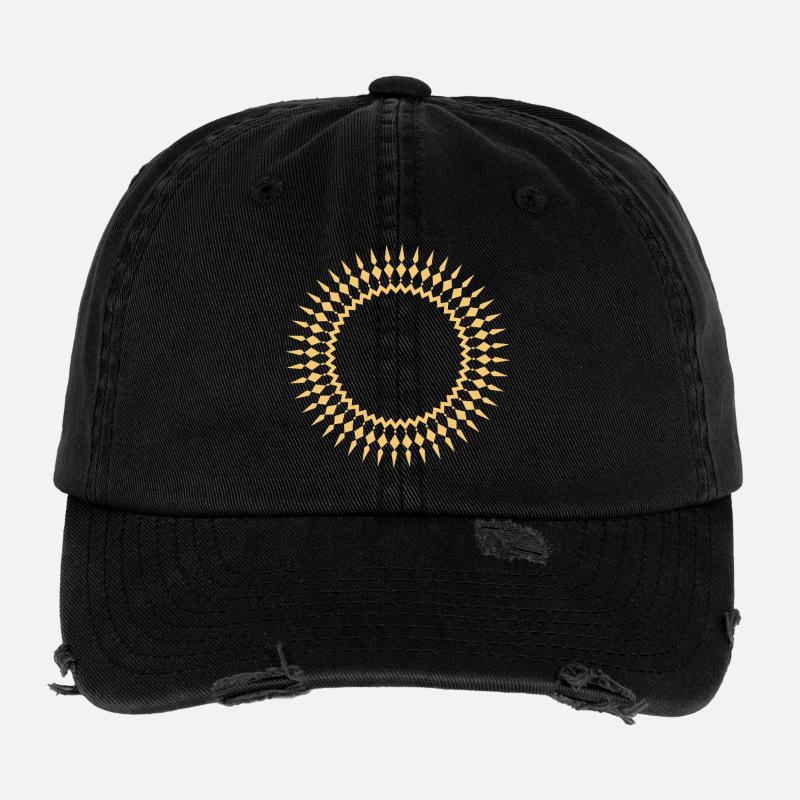 Cadre de soleil rayonnant géométrique Casquette vintage effet usé Flexfit