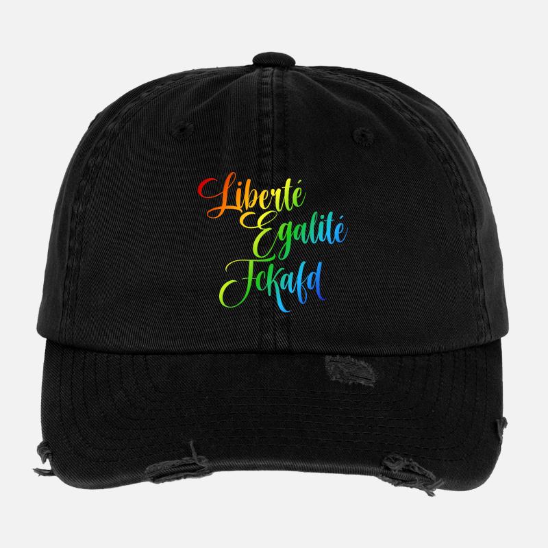 Rainbow Liberté Égalité Fraternité Casquette vintage effet usé Flexfit