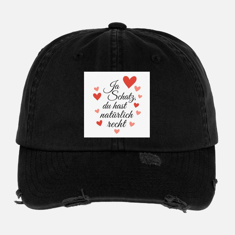 Liebesbotschaft mit Herzmotiven Flexfit Vintage Destroyed Cap