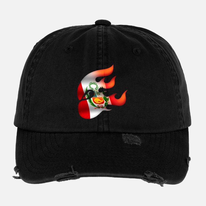 Flag of Peru - Peru - Ninja Flexfit Vintage Destroyed Cap