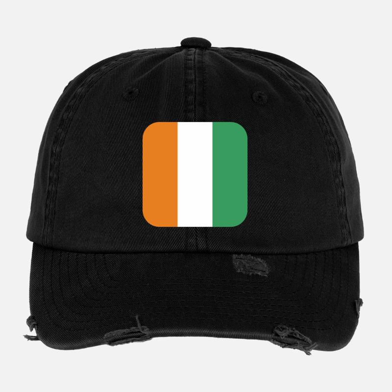 Flagge von Côte d'Ivoire Flexfit Vintage Destroyed Cap