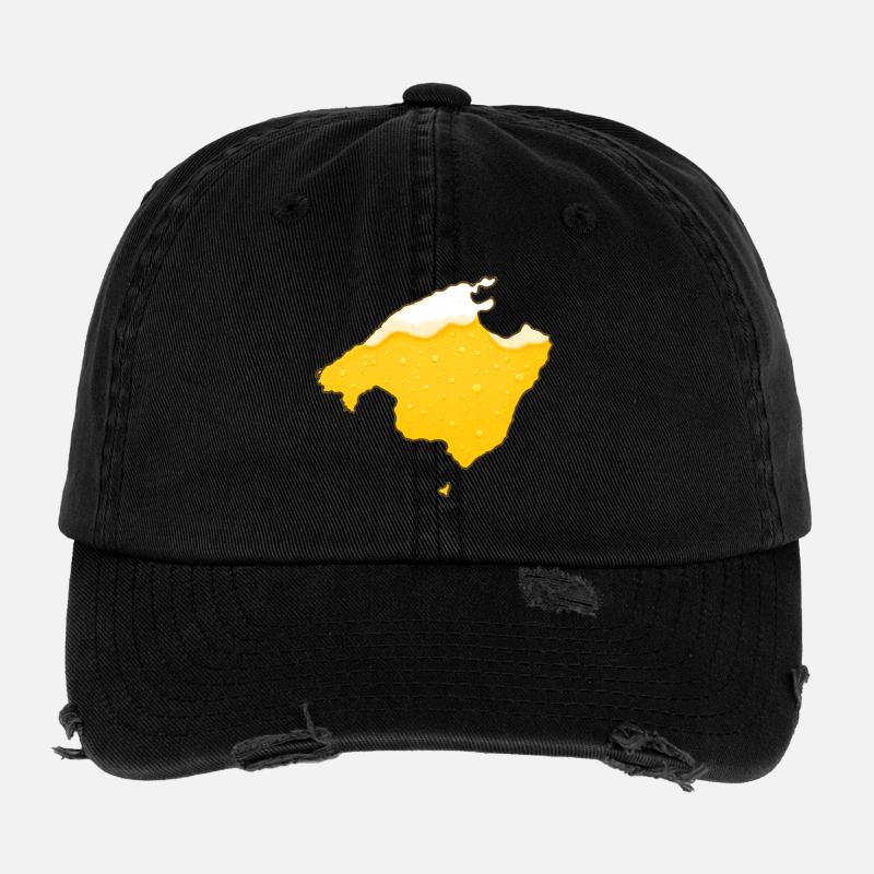 Map of Mallorca as beer Flexfit Vintage Destroyed Cap