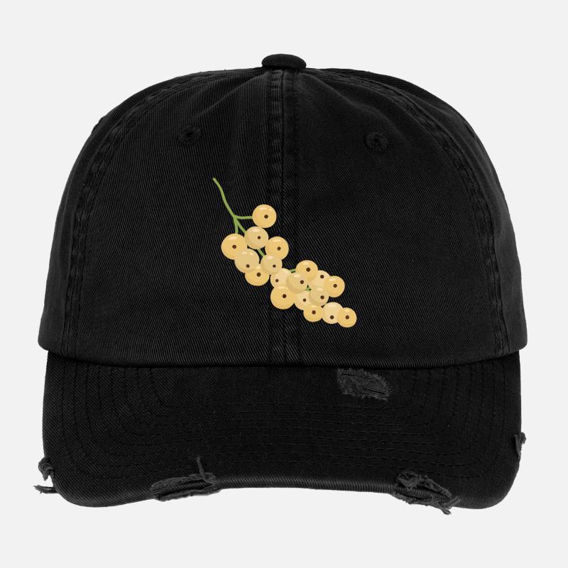 Illustration de grappe de groseille blanche Casquette vintage effet usé Flexfit
