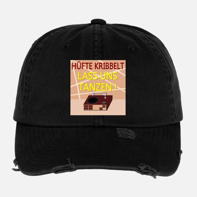 TÄNZER SPRÜCHE TANZEN SCHALLPLATTE Flexfit Vintage Destroyed Cap