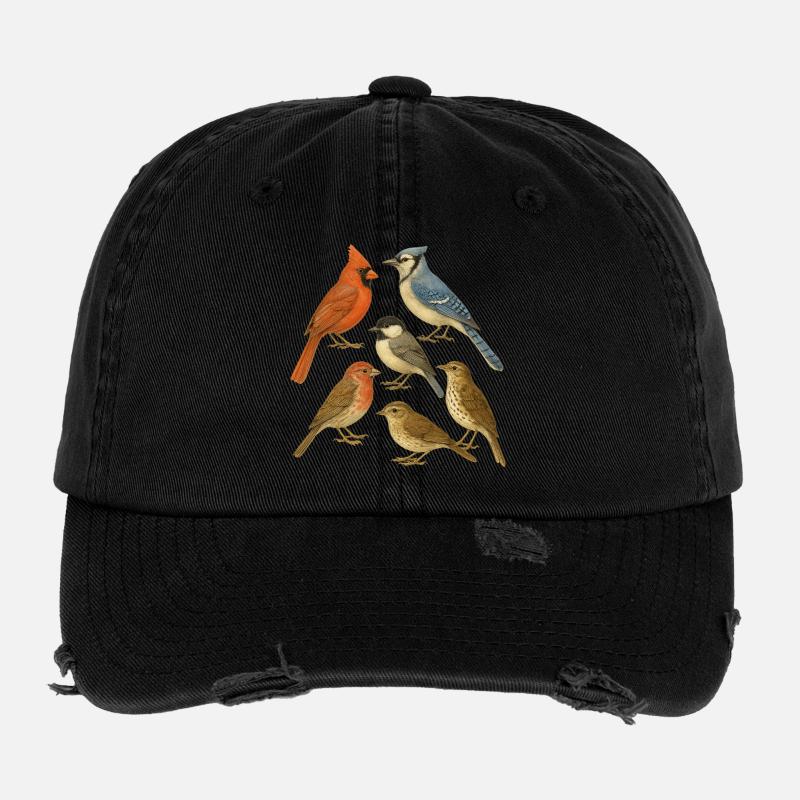 Collection d'Oiseaux Naturel Casquette vintage effet usé Flexfit
