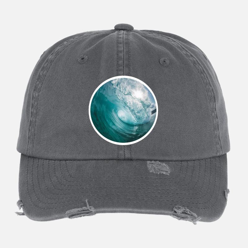 Wave Motion Sea Art Flexfit Vintage Destroyed Cap