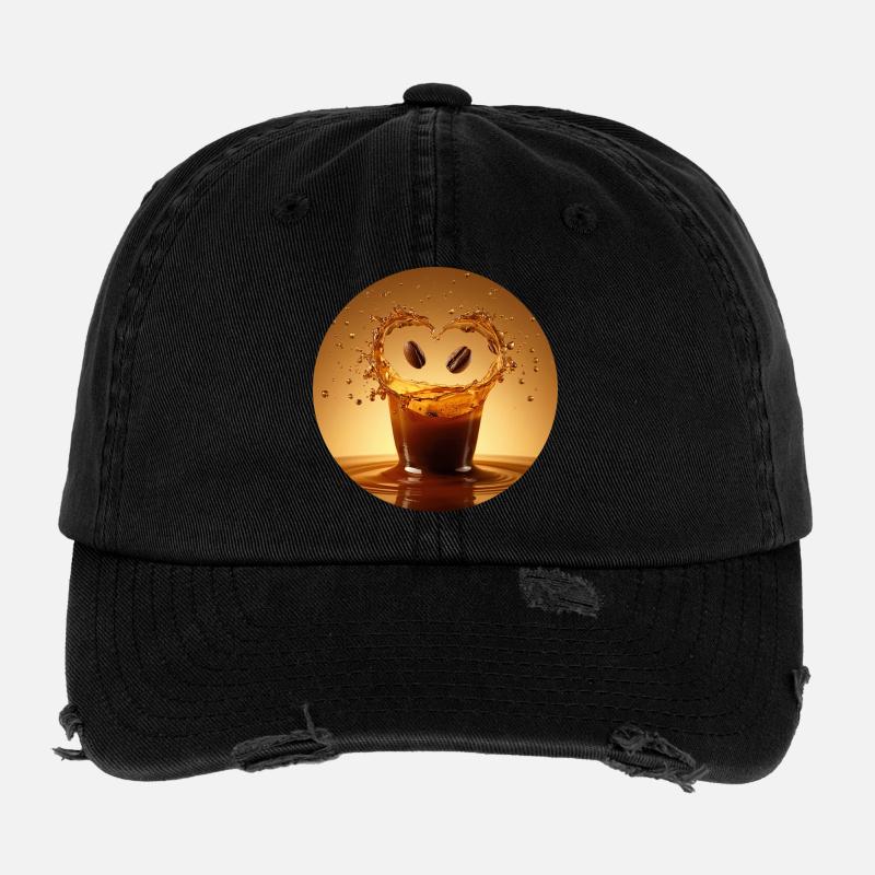 Kaffeefreude im Wassersplash Flexfit Vintage Destroyed Cap