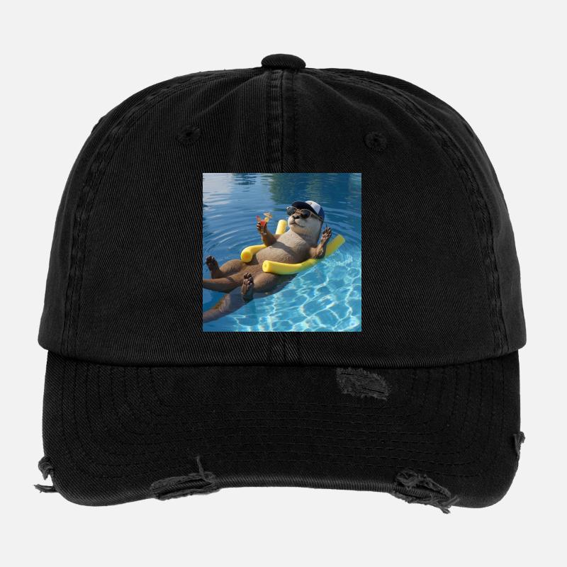 Otter im Urlaub Flexfit Vintage Destroyed Cap