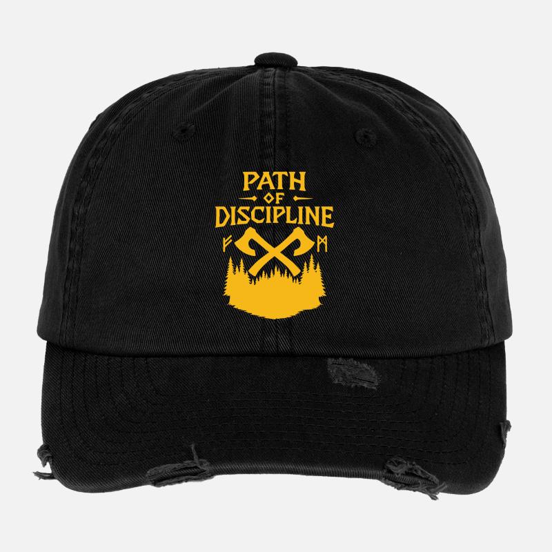 Chemin de la discipline Conception motivationnelle Casquette vintage effet usé Flexfit
