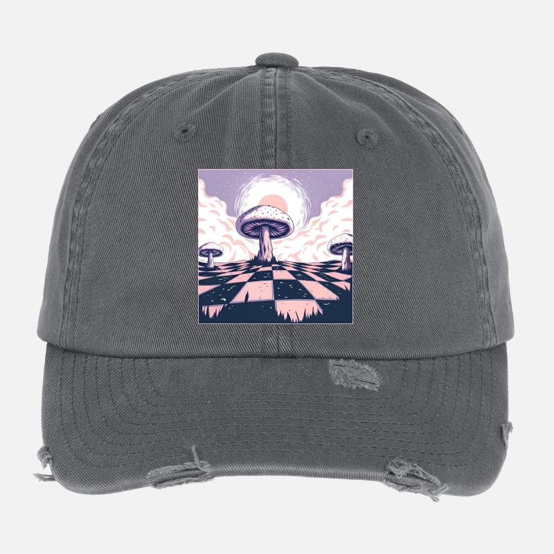 Dreamscape Pilz-Wunderland Flexfit Vintage Destroyed Cap