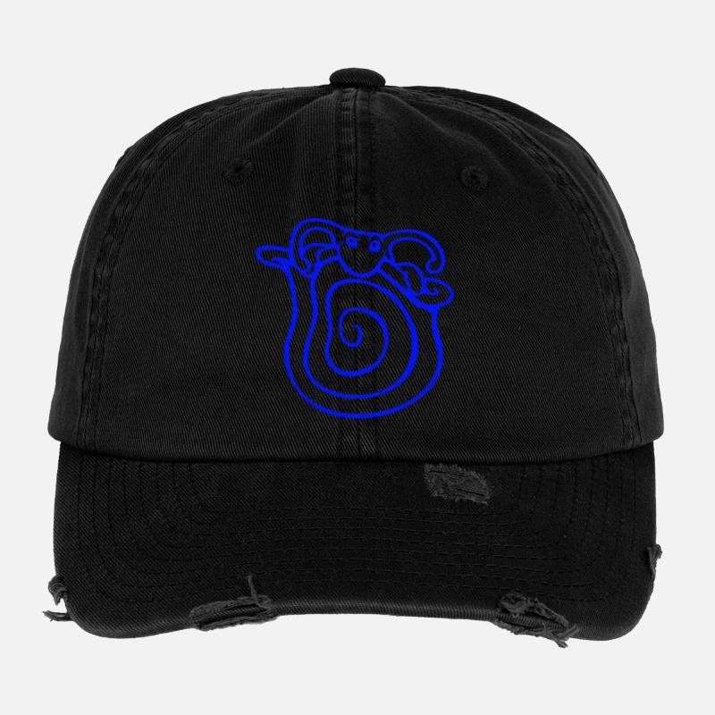 Coquille d’escargot escargot se cache mignon timide Casquette vintage effet usé Flexfit