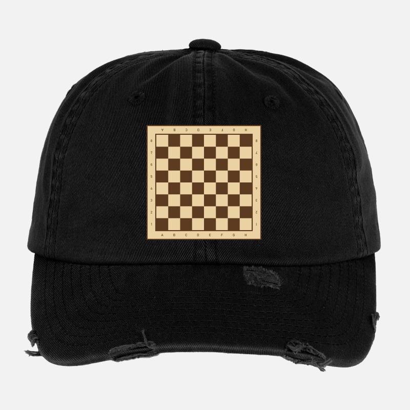 Klassisches Schachbrett Design Flexfit Vintage Destroyed Cap
