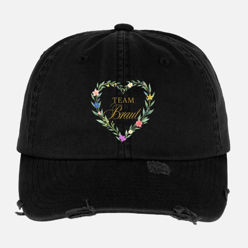 Équipe Mariée ! Cœur Casquette vintage effet usé Flexfit