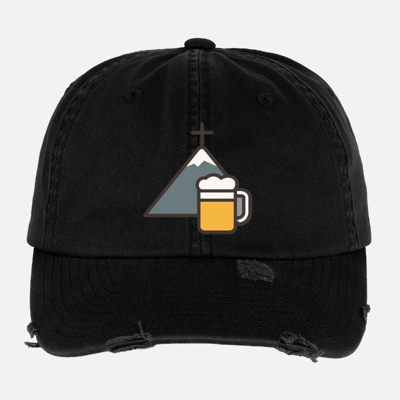 Sommet de la bière de Bergkreuz Casquette vintage effet usé Flexfit
