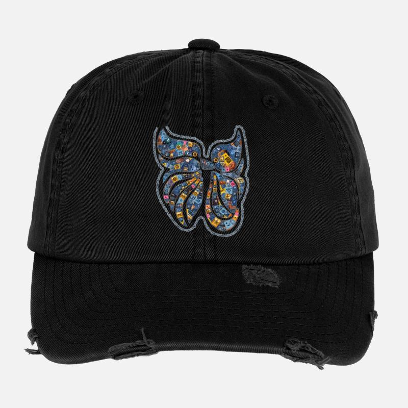 Kissing Birds VVA1 Flexfit Vintage Destroyed Cap