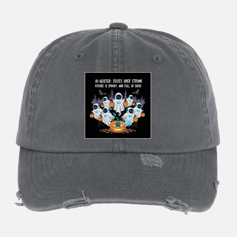 KI-Geister: Süßes oder Strom ! Flexfit Vintage Destroyed Cap