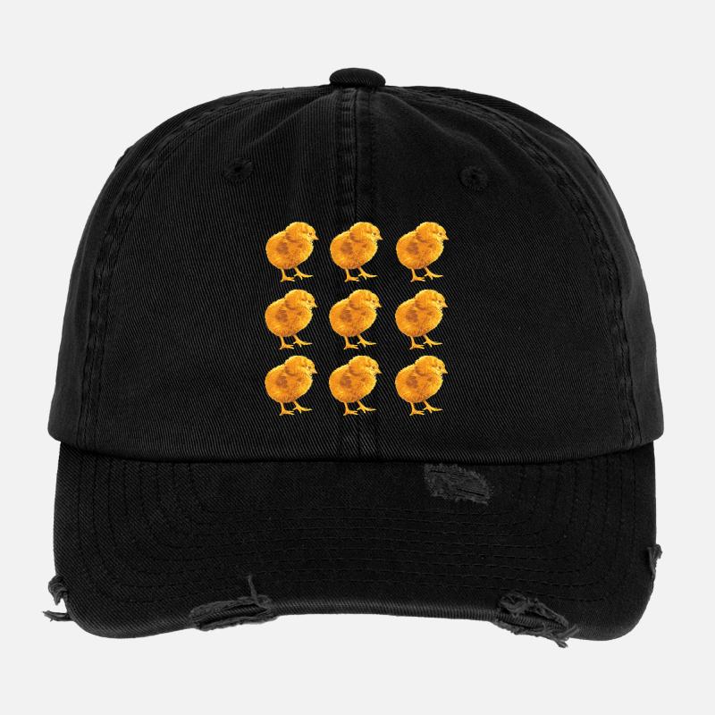 Chick Pattern for Spring and Nature Flexfit Vintage Destroyed Cap