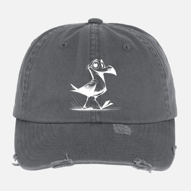 Vogel Flattermann mit Möwen Clown DNA Flexfit Vintage Destroyed Cap