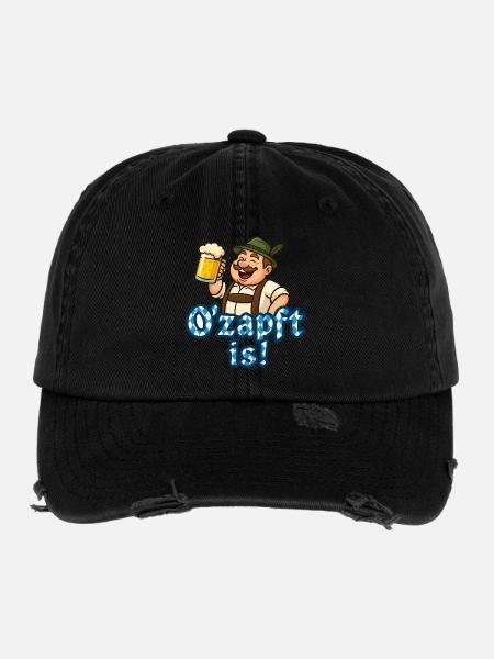 O’zapft c’est Volksfest, Lustiges Bayern & Bier Shirt - Casquette vintage effet usé Flexfit - noir - Devant