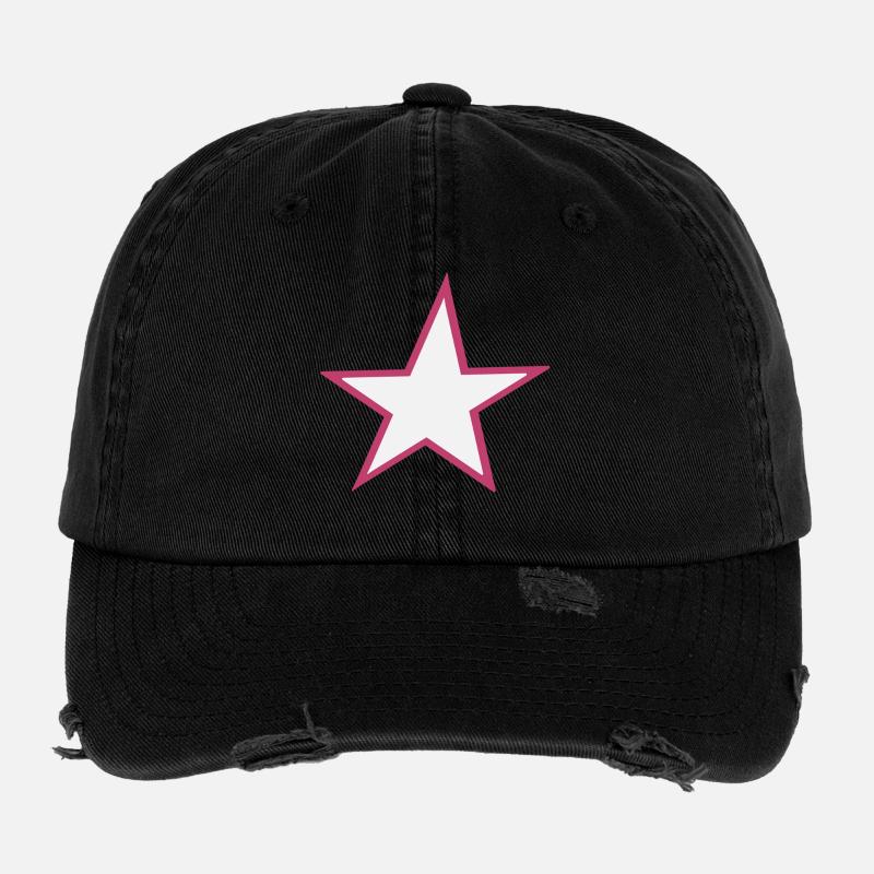 Motif étoile lumineuse Casquette vintage effet usé Flexfit