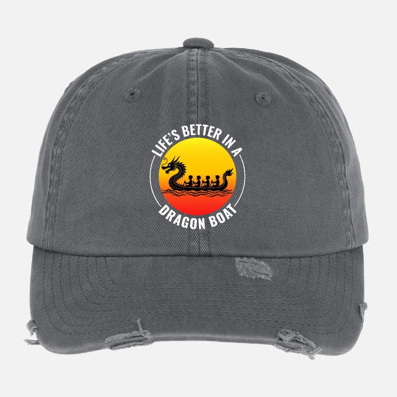Drachenboot-Rennmannschaft Flexfit Vintage Destroyed Cap