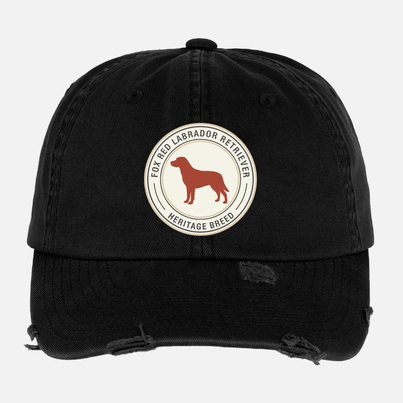Labrador Retriever Emblem Design Flexfit Vintage Destroyed Cap