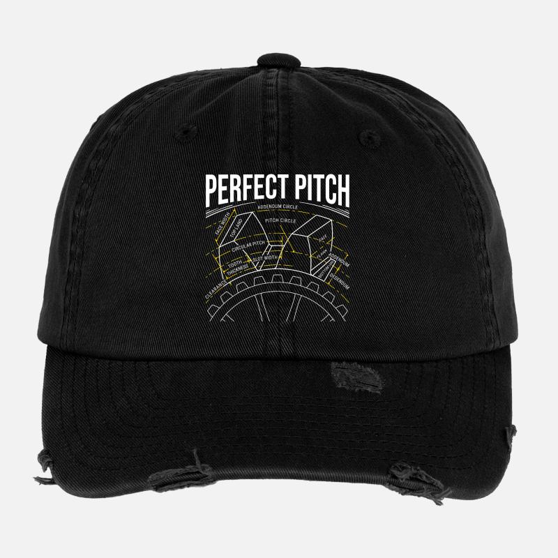 Anatomie der Zahnräder – Perfect Pitch Edition - Flexfit Vintage Destroyed Cap - Schwarz