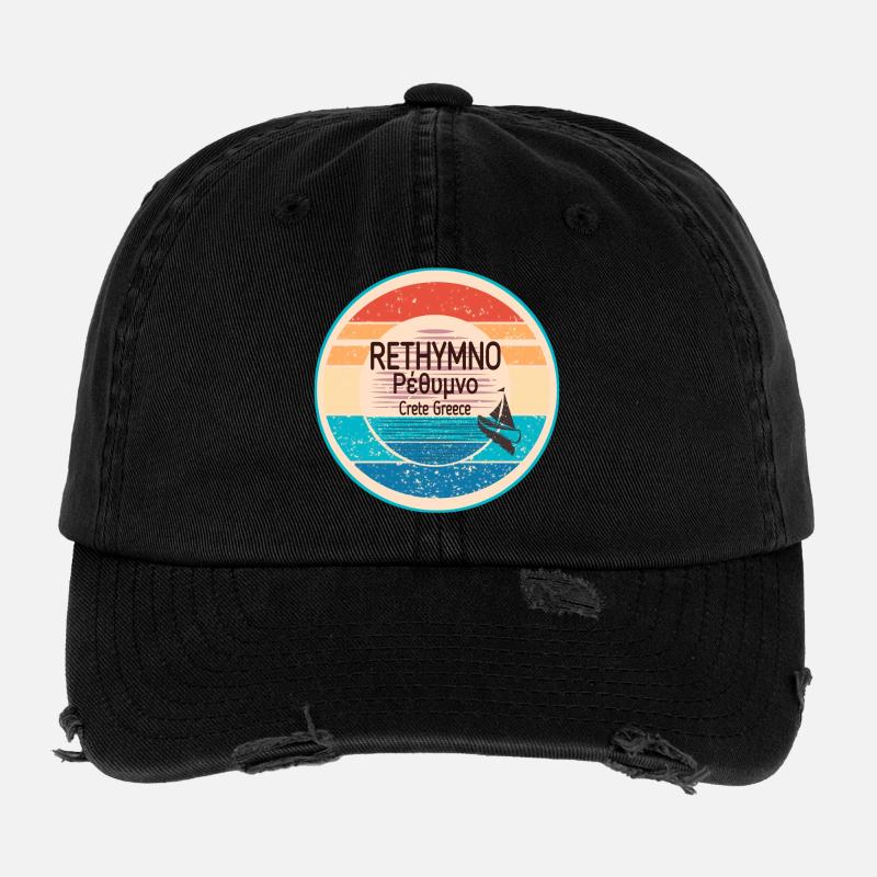 Greek sunset look Crete Flexfit Vintage Destroyed Cap