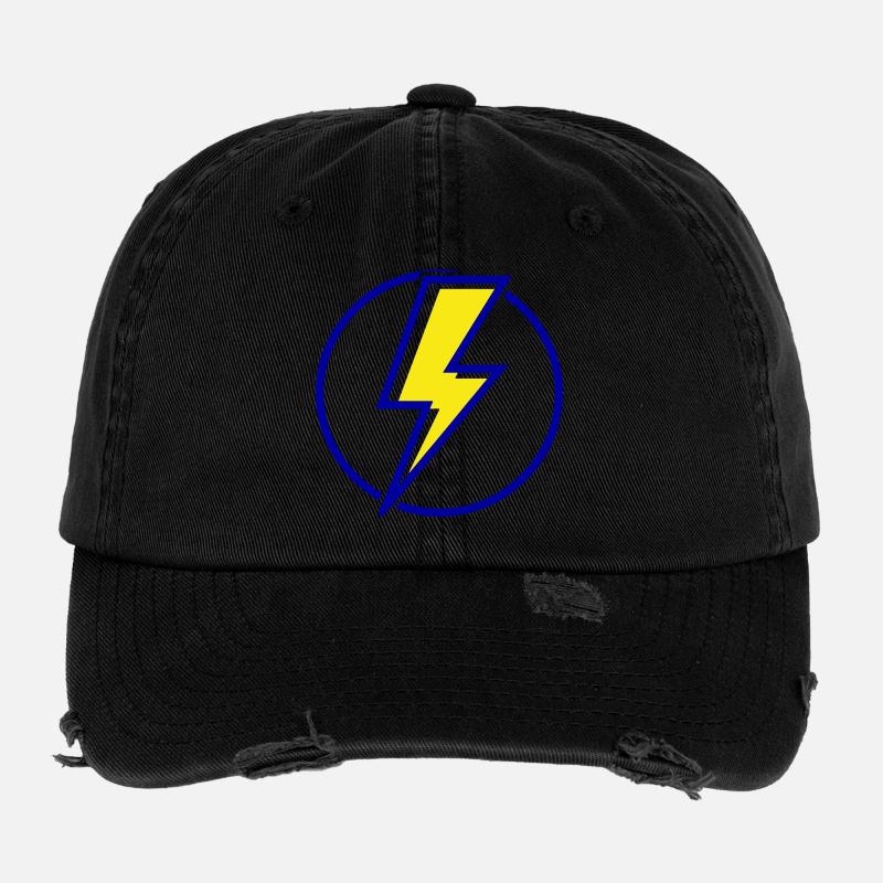 Éclairage dans le style rétro jaune et bleu Casquette vintage effet usé Flexfit