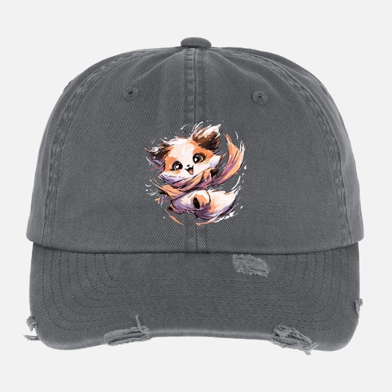 Fox with Scarf | Dancing Fox Flexfit Vintage Destroyed Cap
