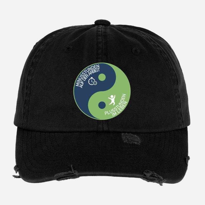 Minus hours at work Plus hours in life Flexfit Vintage Destroyed Cap