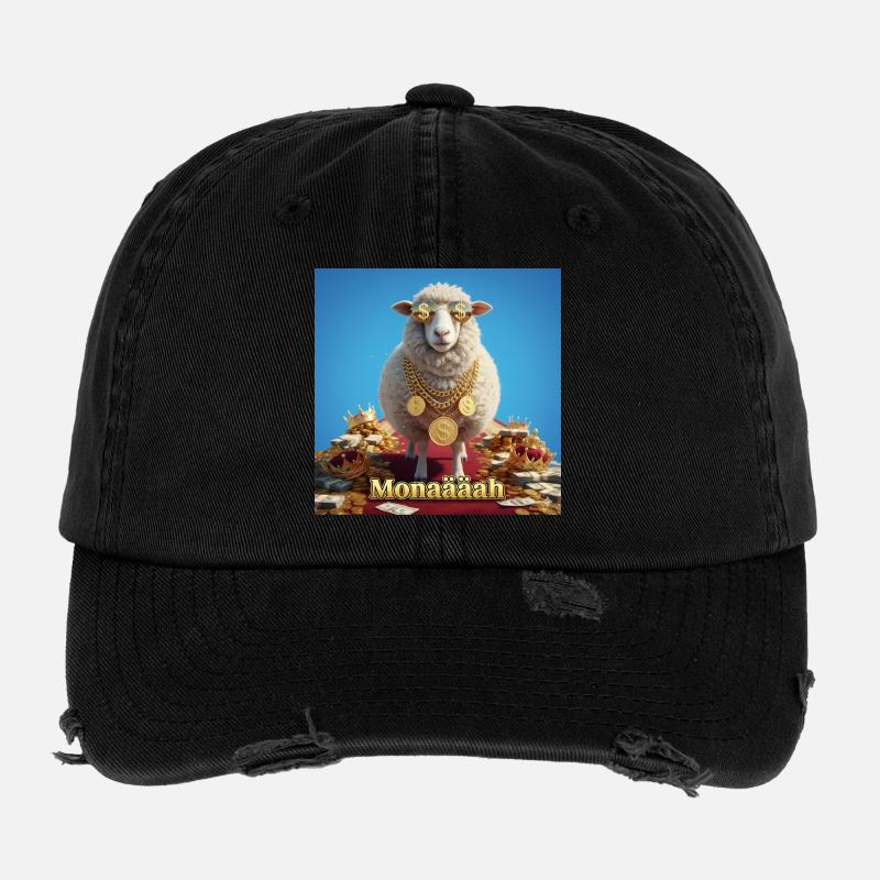 Bling Sheep with Coin Chains Flexfit Vintage Destroyed Cap