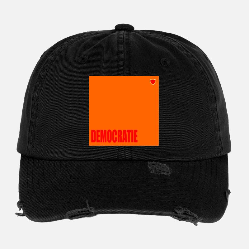 DEMOKRATIE HERZ Flexfit Vintage Destroyed Cap