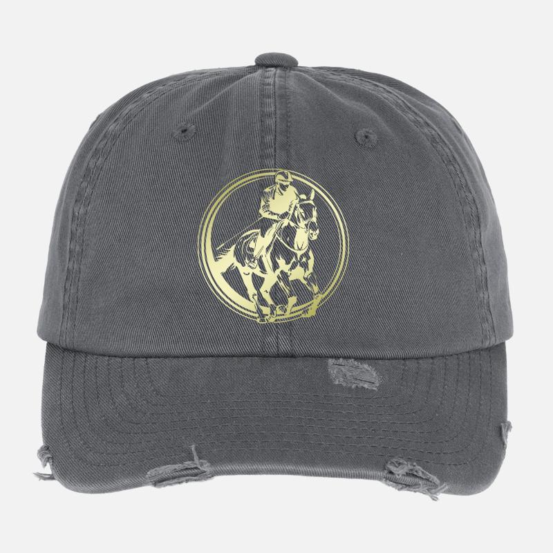 Silhouette de cheval d’équitation Casquette vintage effet usé Flexfit